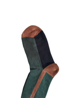 Dark Green and Black Patchwork Crew Socks