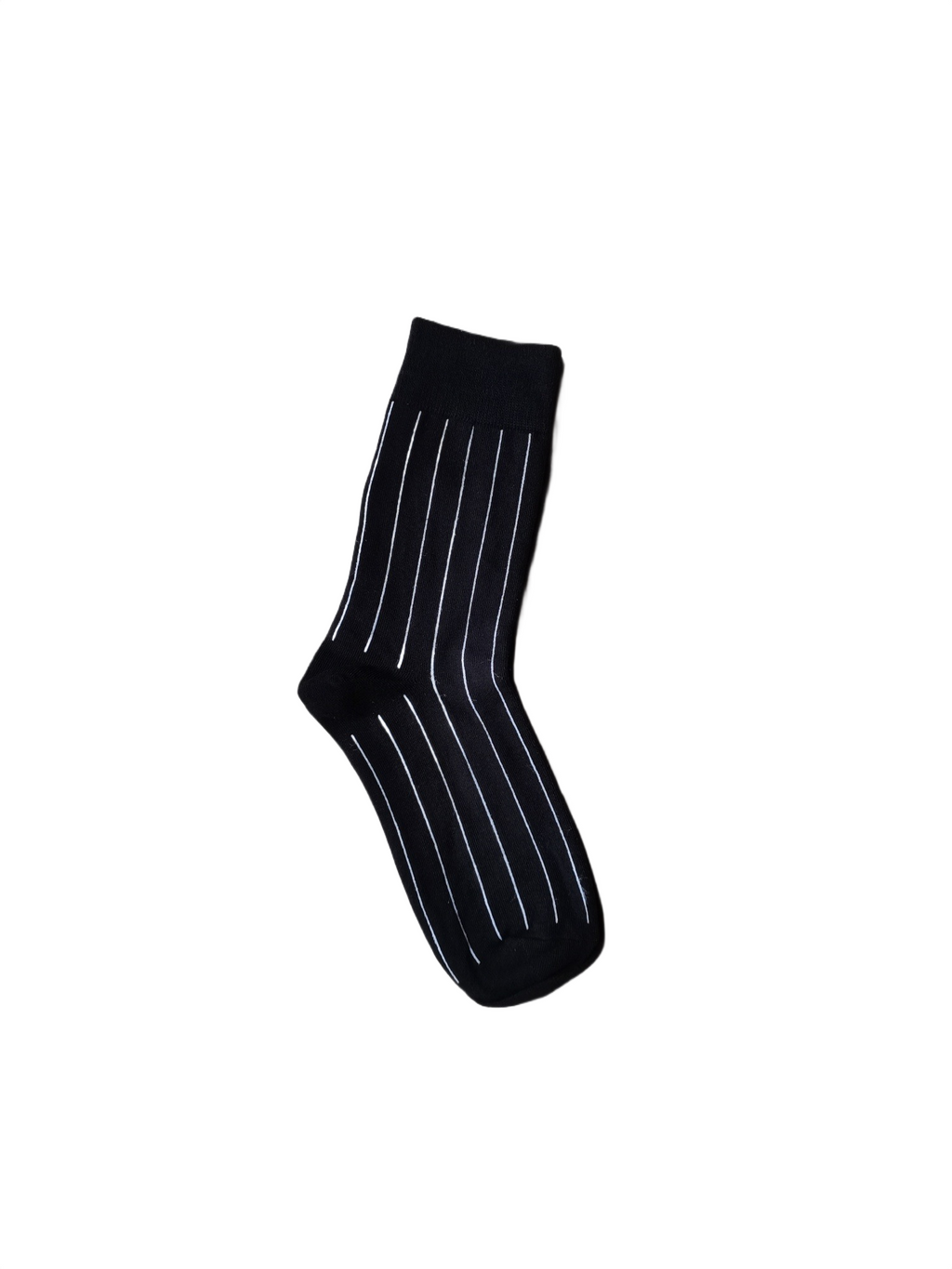 Black Striped Crew Socks