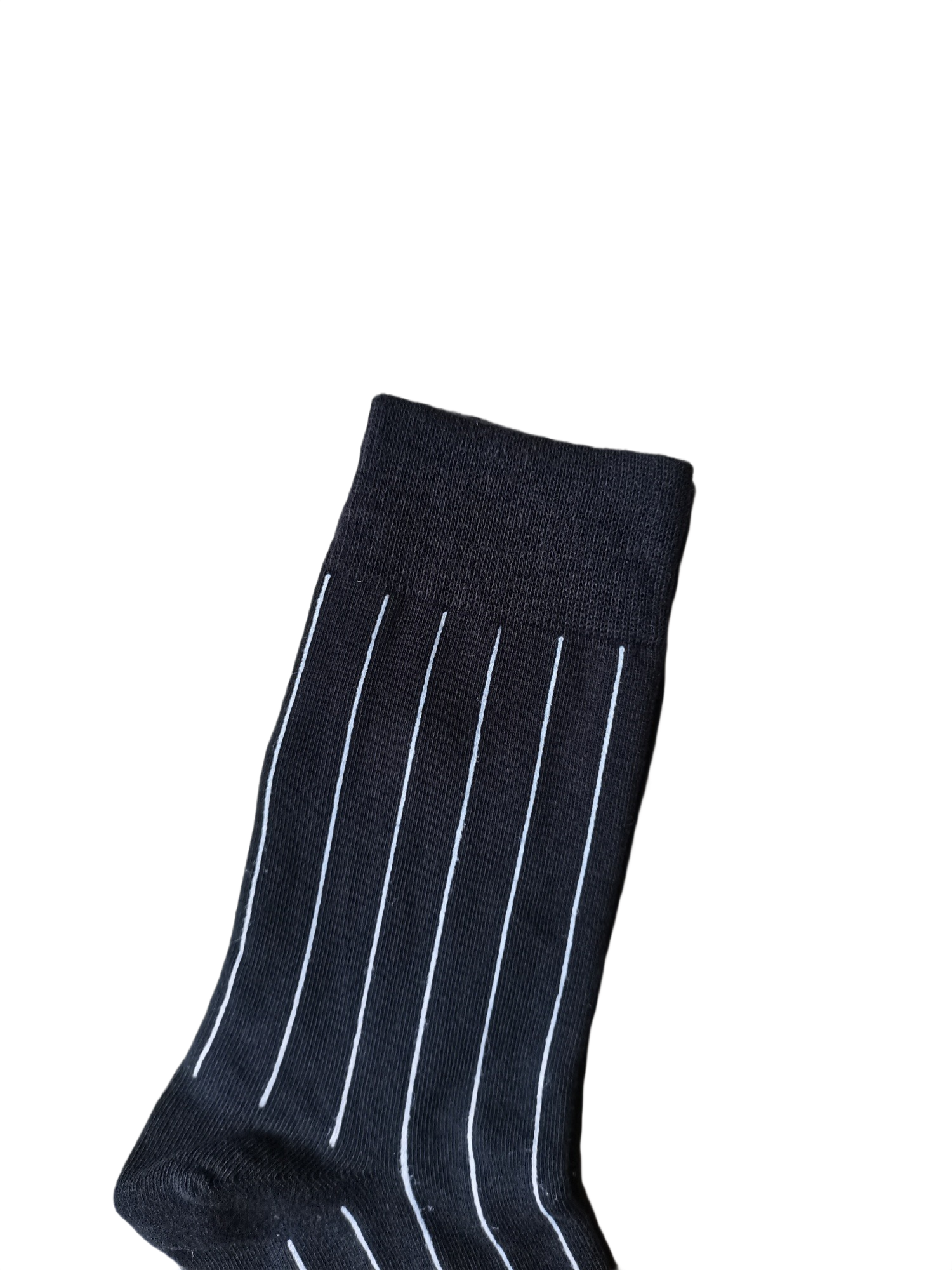 Black Striped Crew Socks