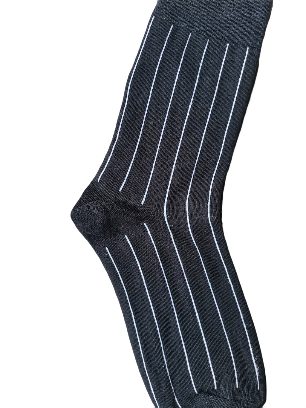 Black Striped Crew Socks