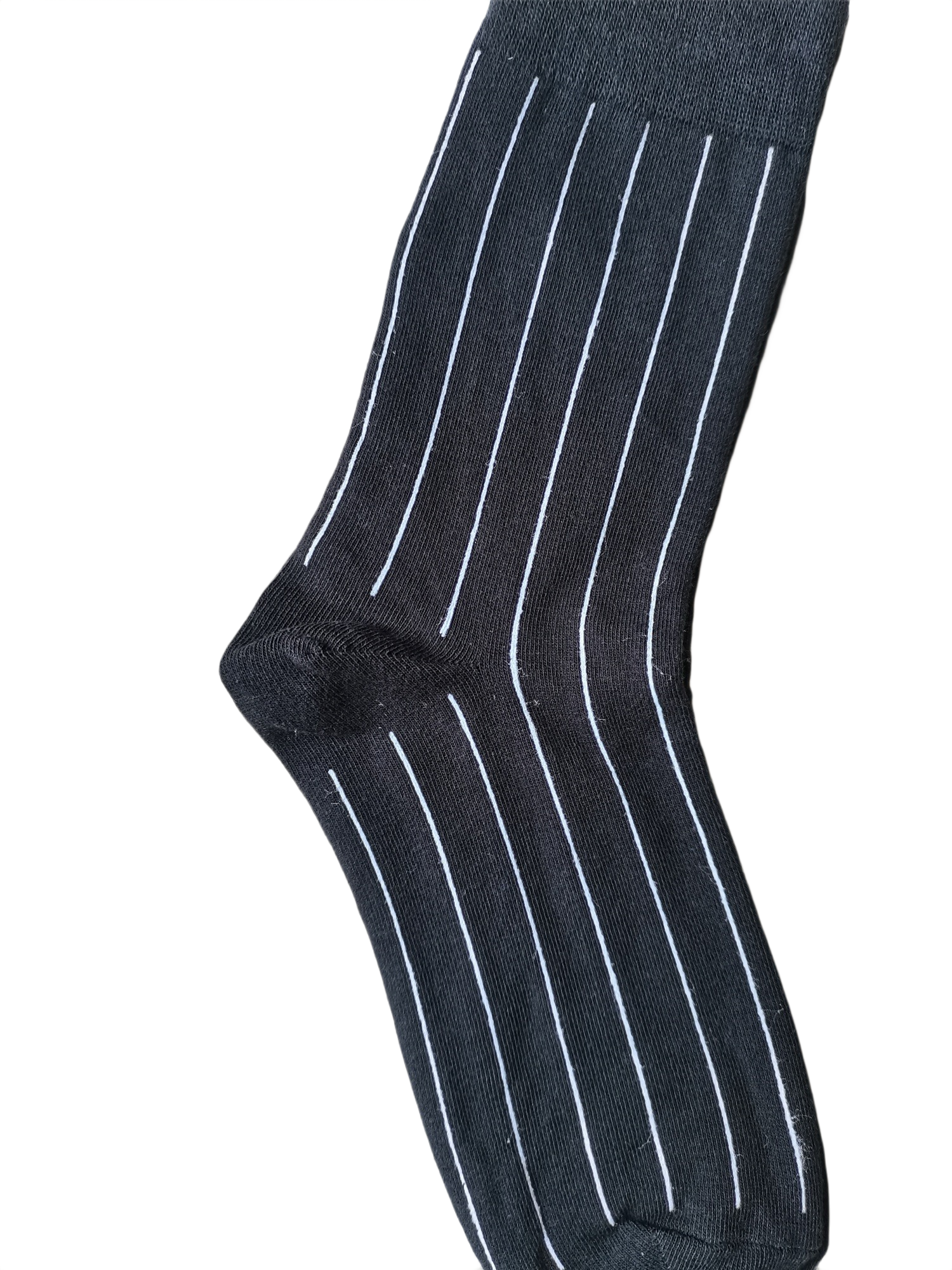 Black Striped Crew Socks