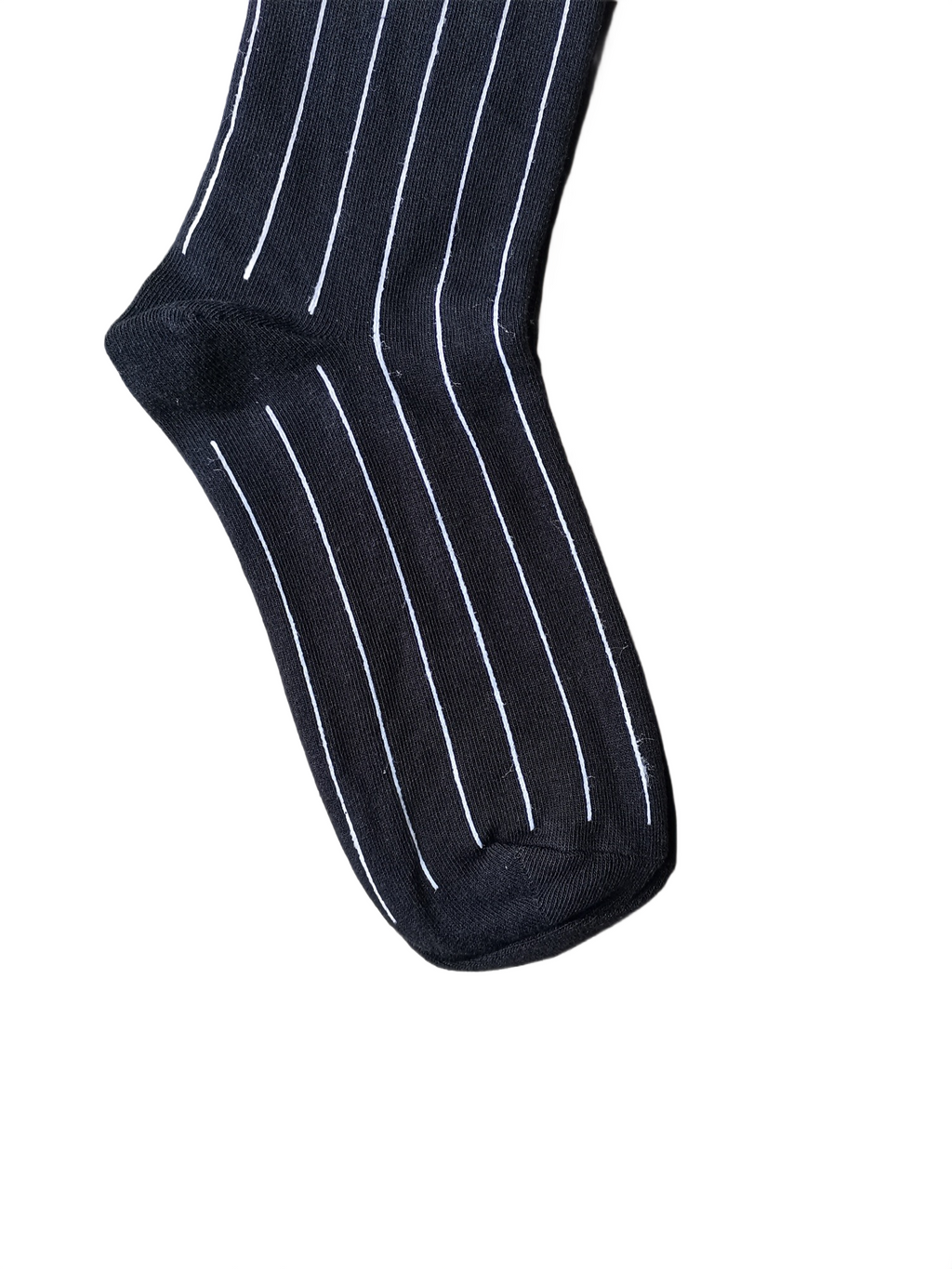 Black Striped Crew Socks