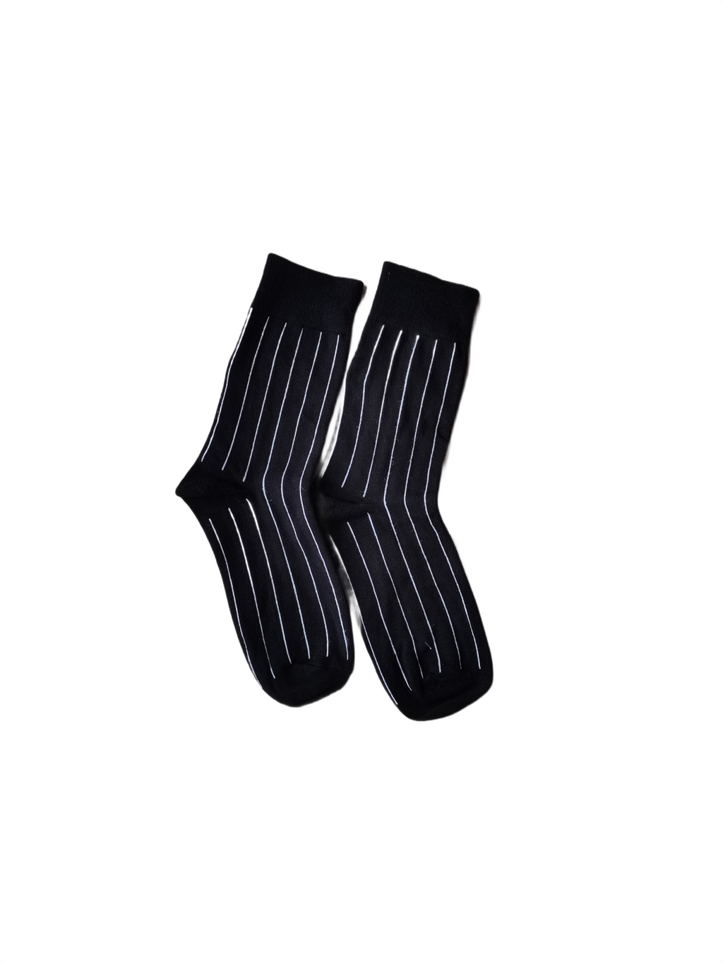 Black Striped Crew Socks