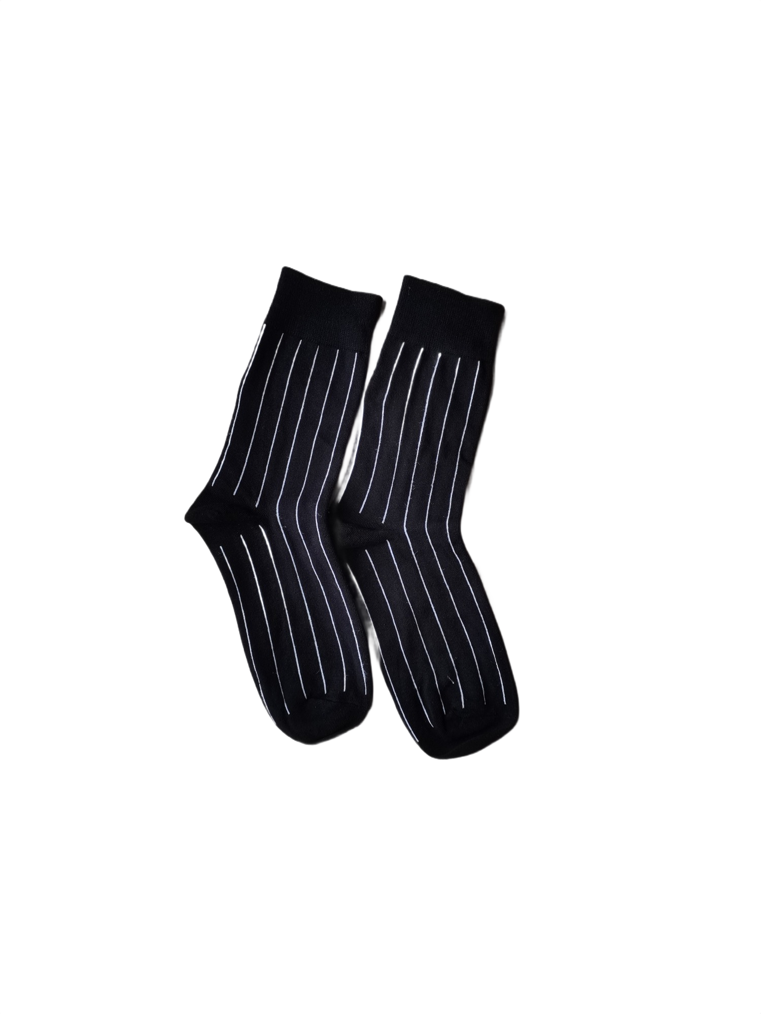 Black Striped Crew Socks
