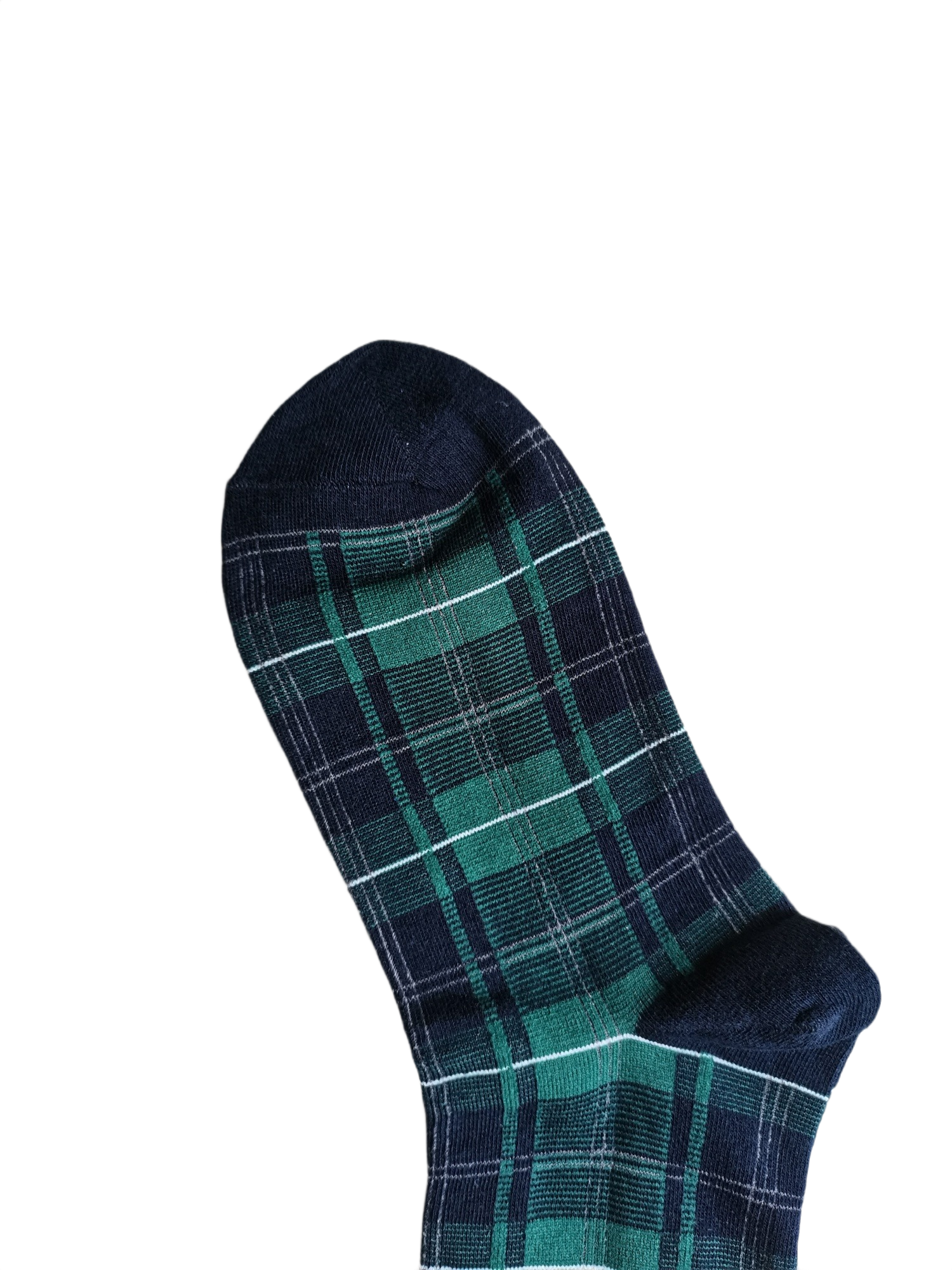 Green Checkered Crew Socks