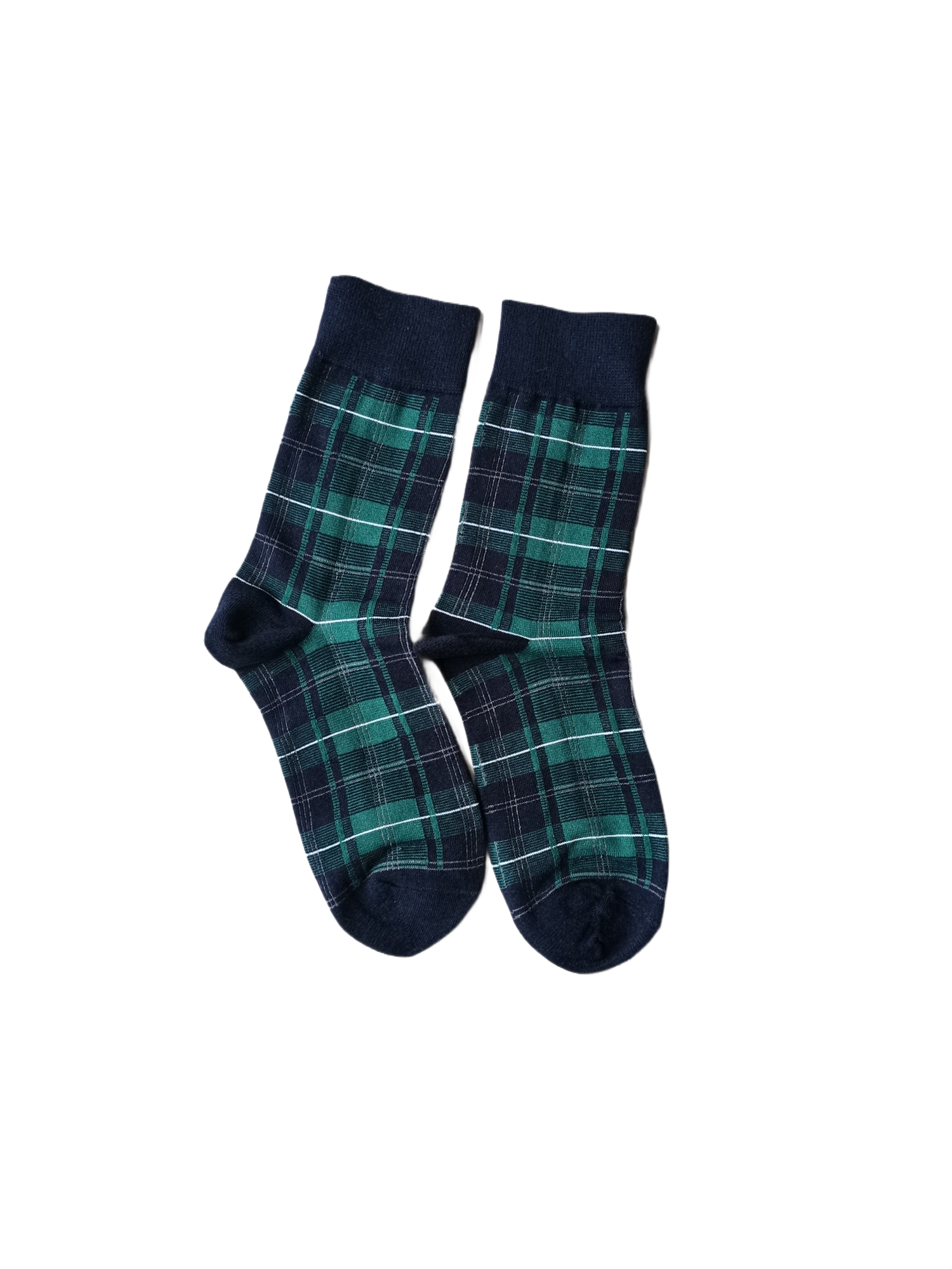 Green Checkered Crew Socks