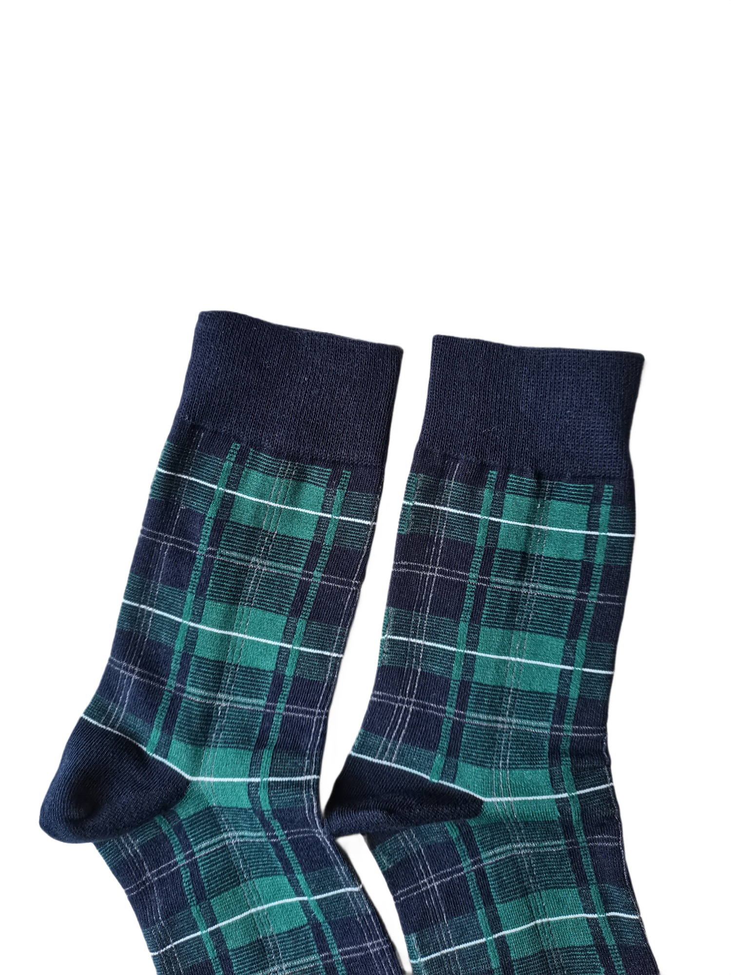 Green Checkered Crew Socks