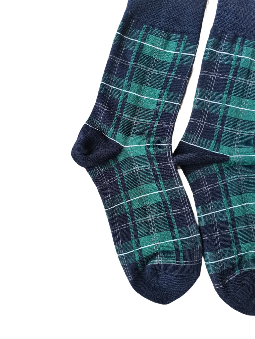 Green Checkered Crew Socks