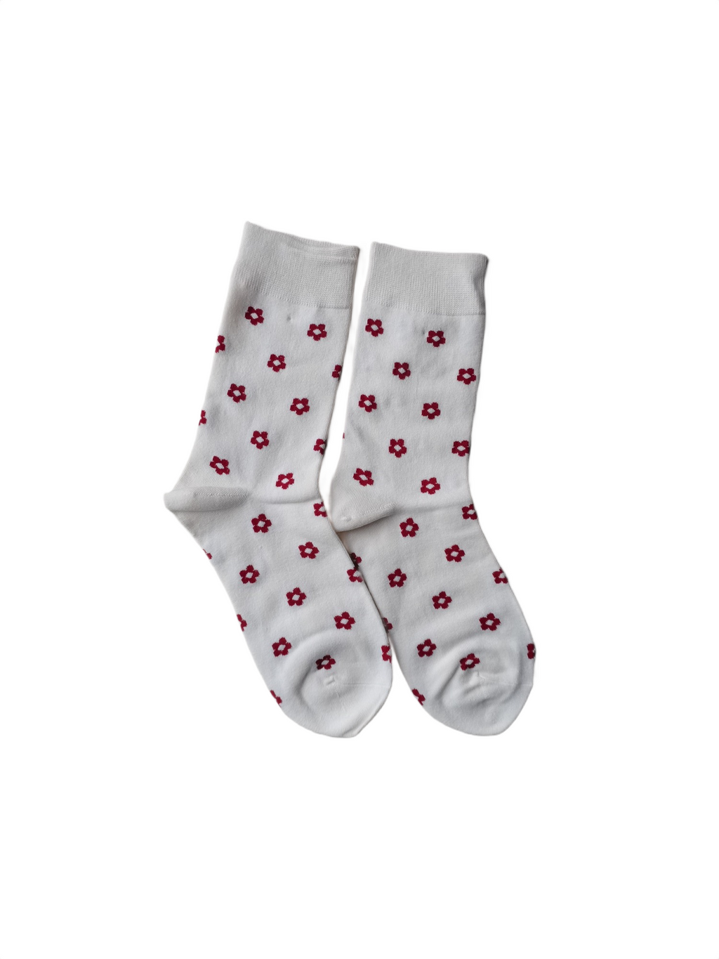 Tiny Floral Print Crew Socks for Women