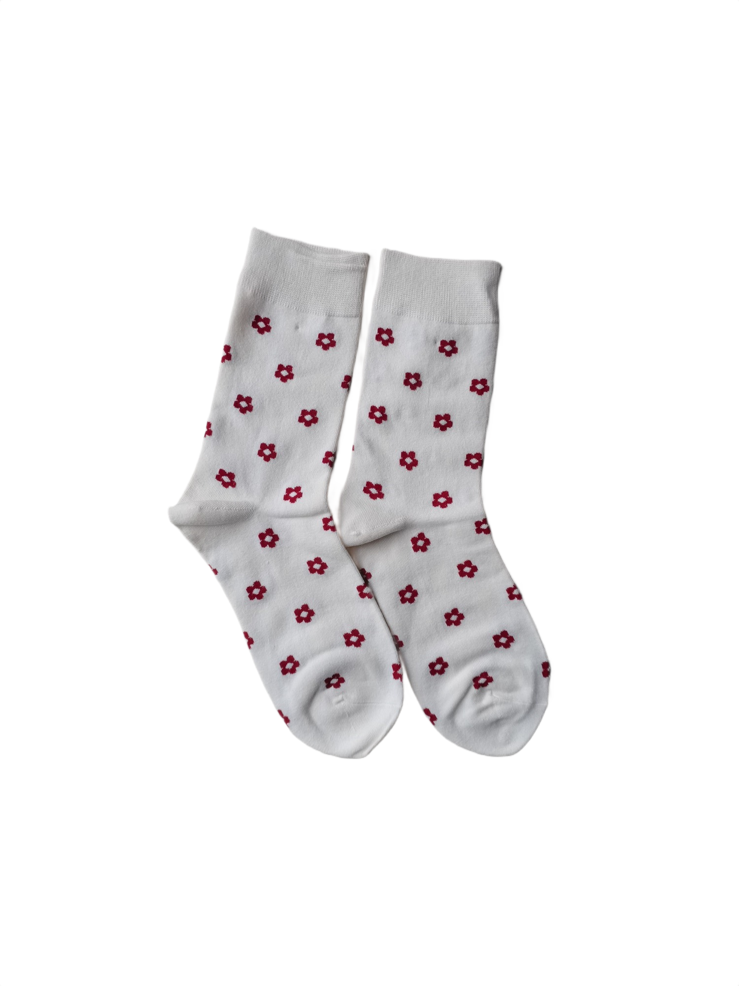 Tiny Floral Print Crew Socks for Women