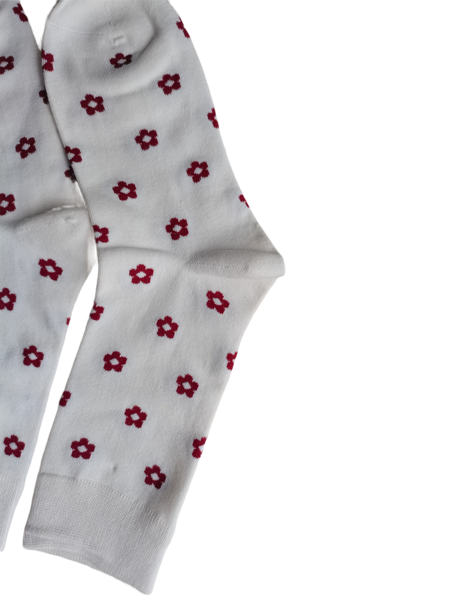 Tiny Floral Print Crew Socks for Women