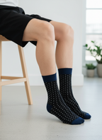 Black Polka Dot Crew Socks