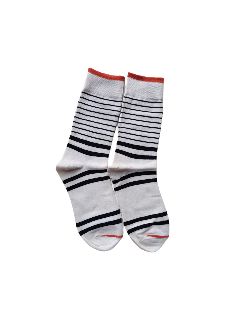 White Striped Crew Socks