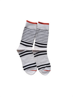 White Striped Crew Socks