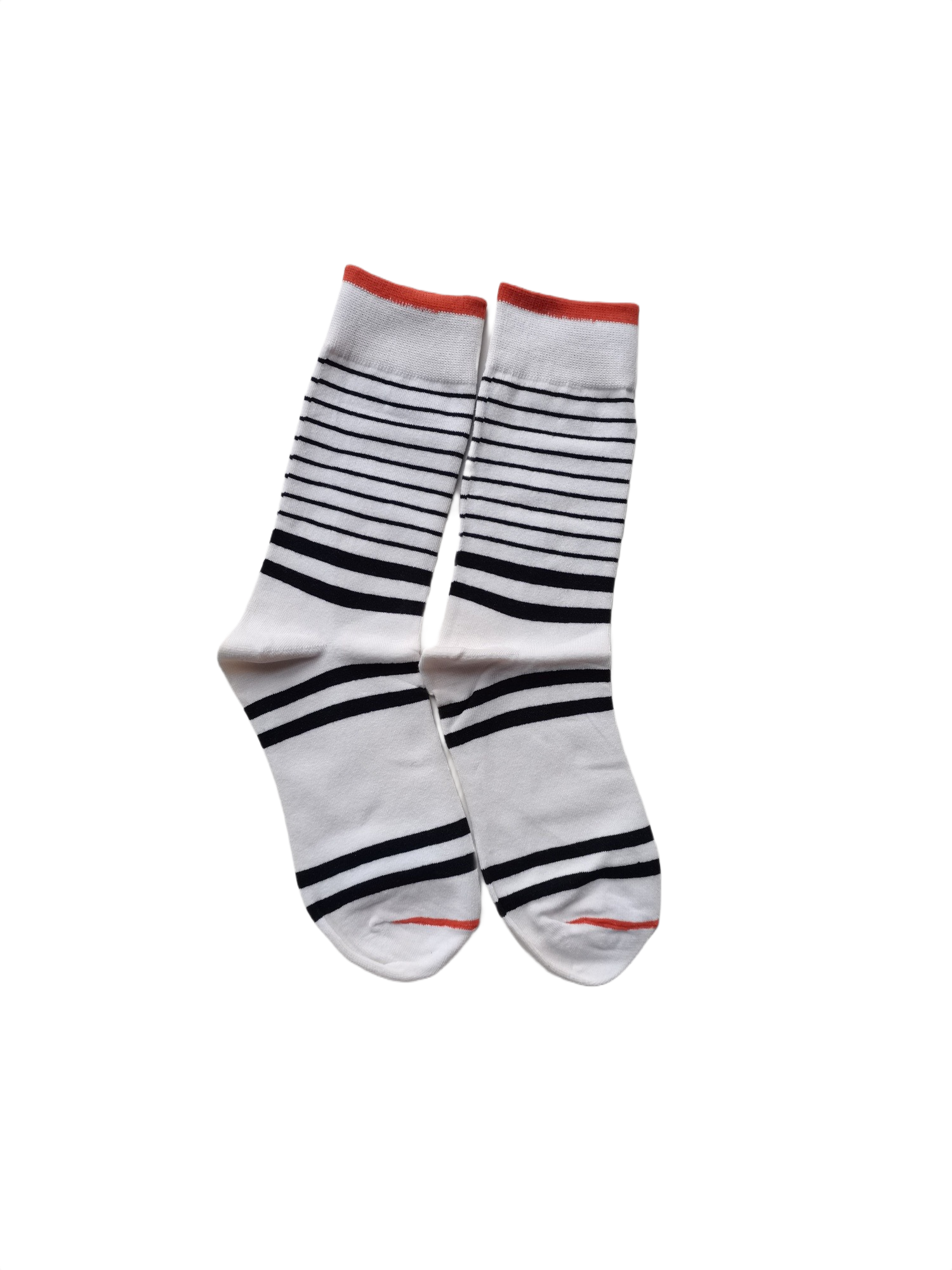 White Striped Crew Socks
