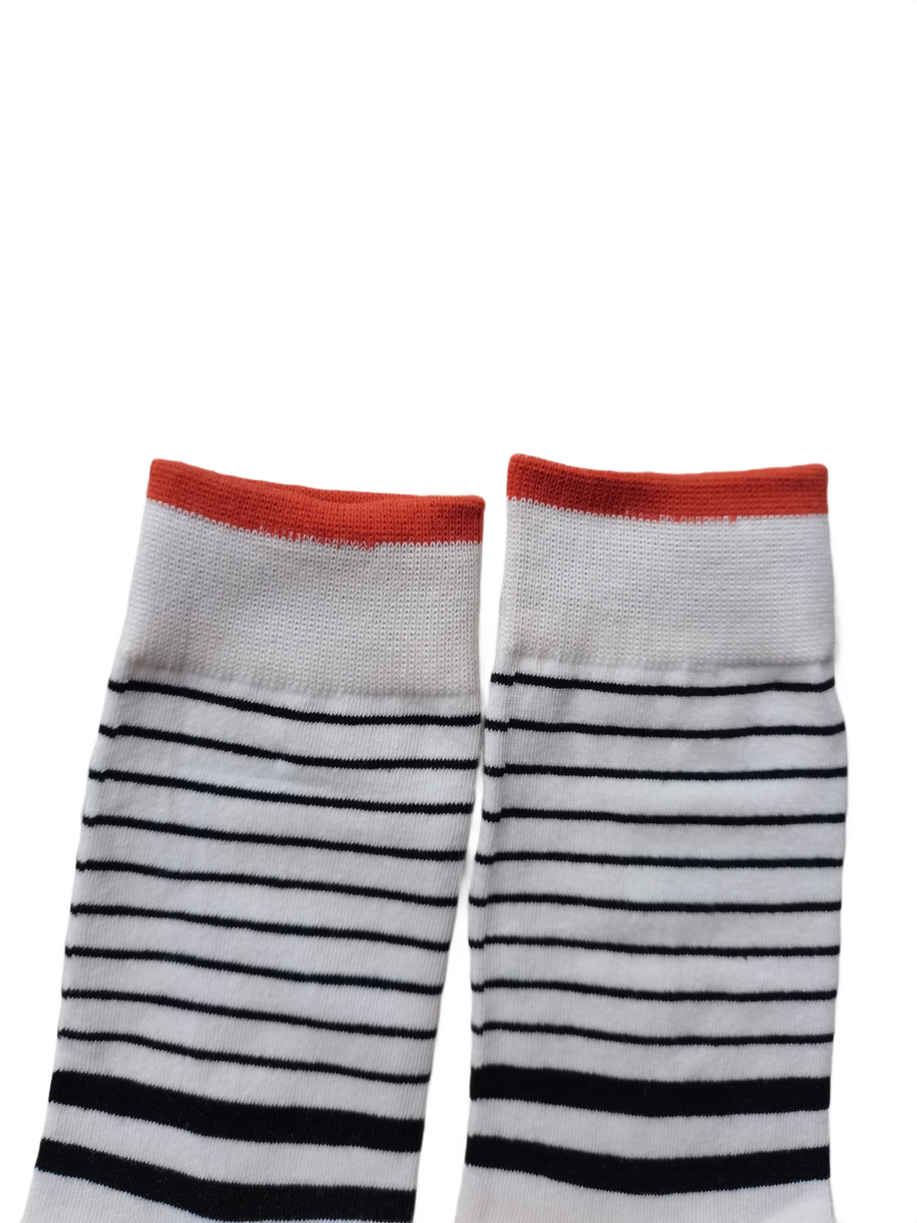 White Striped Crew Socks