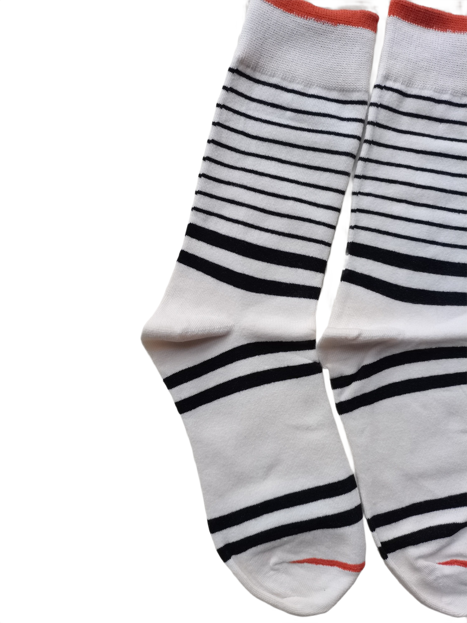 White Striped Crew Socks